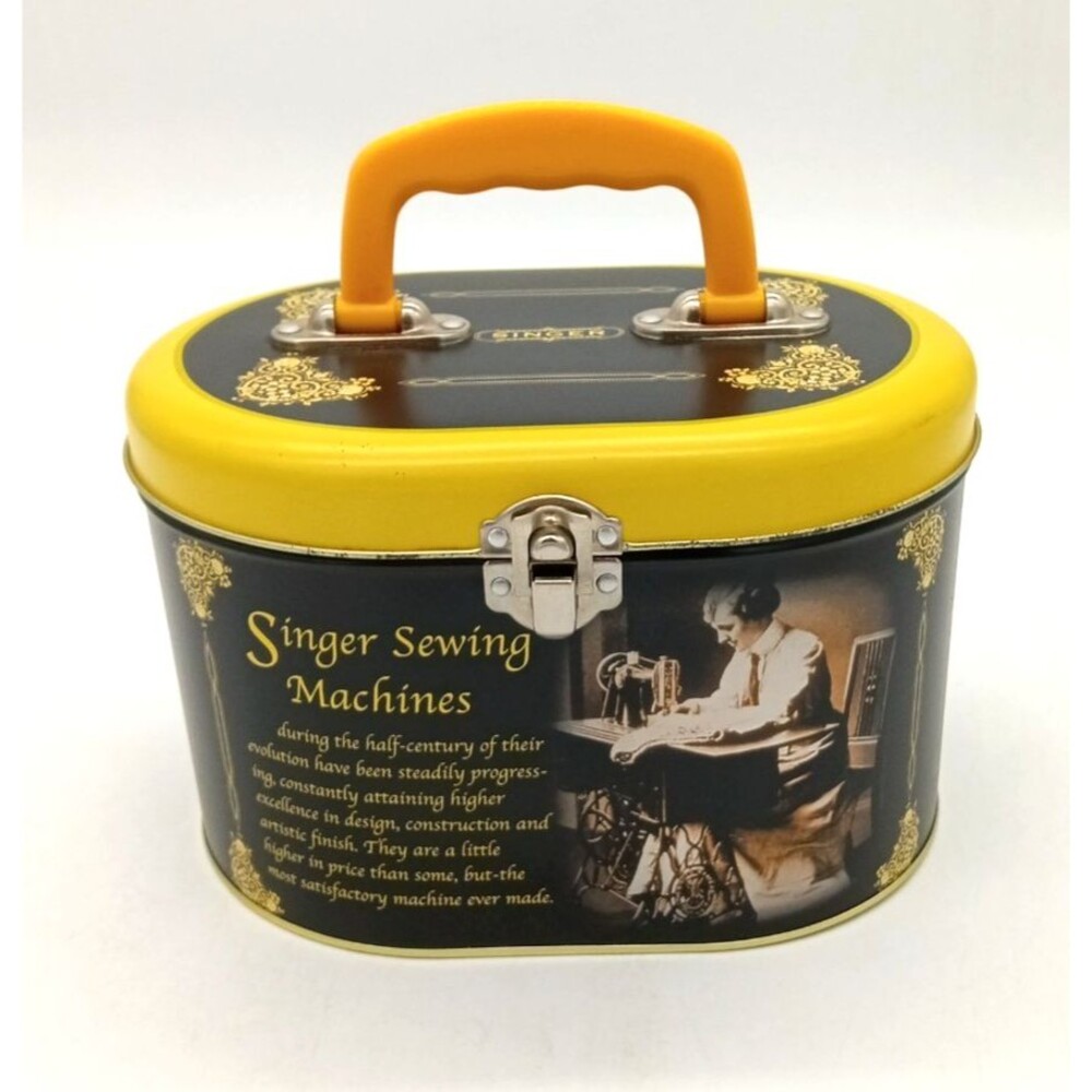 Vintage Bristol Ware Singer Sewing Machine Collectible Metal Tin 7" Retro